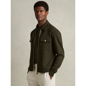 REISS MEDINA Interlock Jersey Zip Through Overshirt